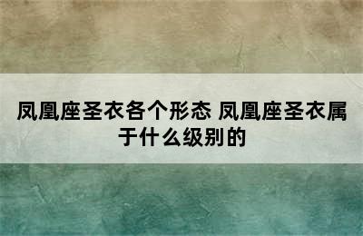 凤凰座圣衣各个形态 凤凰座圣衣属于什么级别的